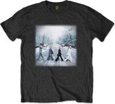 The Beatles Heren Tshirt -S- Abbey Christmas Zwart