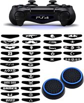 Playstation PS5 PS4 PS3 | Xbox X S One 360 | 1 Set = 2 Thumbgrips | Sticker + Thumbgrips | Zwart/Lichtblauw + Willekeurige Sticker