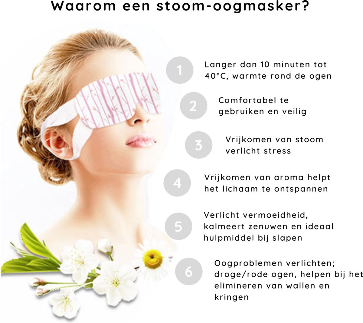 Stoom Oogmasker - Slaap Masker - Oogmasker - Comfortabel Oogmasker - Slaaphulpmiddel - Verwarmend Oogmasker - Gezichtsmasker - Steam Eye Mask | Lavendel, 5 Stuks — cadeau in Verzorging - foto 4