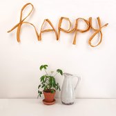 Letters van Stof DIY Pakket - Duurzaam - Biologisch katoen - Stevige okergele stof met wit garen