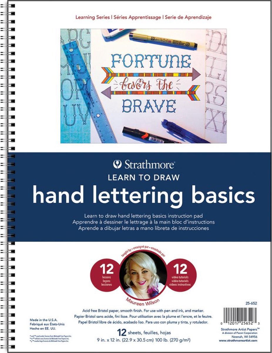Strathmore Learning Series - Handlettering basis - 12 vellen - 270g/mg2 - 23x30cm