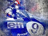 François Cevert Schilderij -Tyrrell-Ford 002- Canvas 80x60 cm - Incl. ophangset