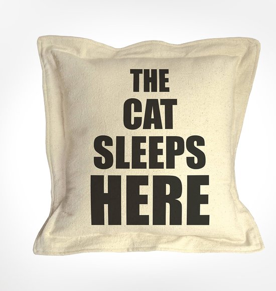 The Cat Sleeps Here Pillow