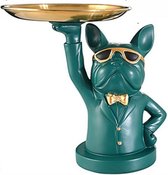 Lavik© - Nordic Stijl Bulldog - Standbeeld Decoratie Houder - 21cm Groen