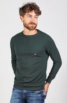 Gabbiano Trui Tricot Trui Met Ribstructuur 611715 Forest Green 511 Mannen Maat - 3XL