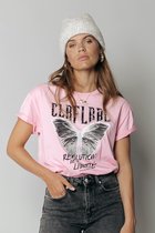 Colourful Rebel CLRFL RBL T-shirt  Roze Dames - Boxy Fit - Organisch Katoen - XS