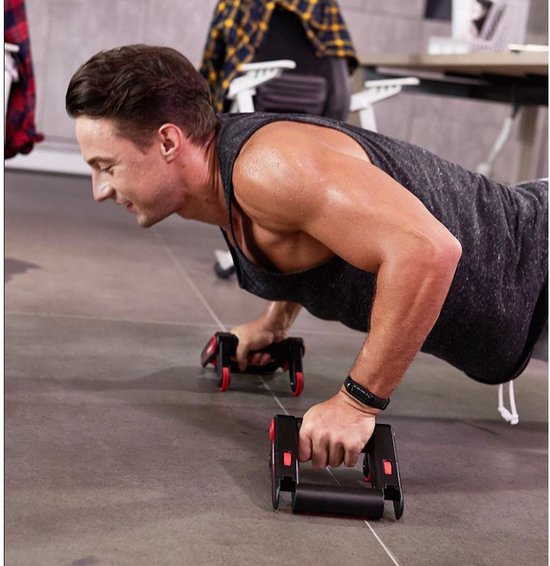 Opdruksteunen Set Met Wielen - Rolhandvatten + 2X kniematten - Push Up Bar - Ab Roller - Push Up Grips - Buikspiertrainer — afbeelding 4