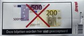 Pickup Sticker 200 en 500 Biljetten niet geaccepteerd 20x10cm