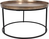 Bijzettafel Ø 60*35 cm Bruin Aluminium Rond Side table Tafeltje