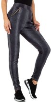 Holala legging grijs jeanslook met rits L/XL