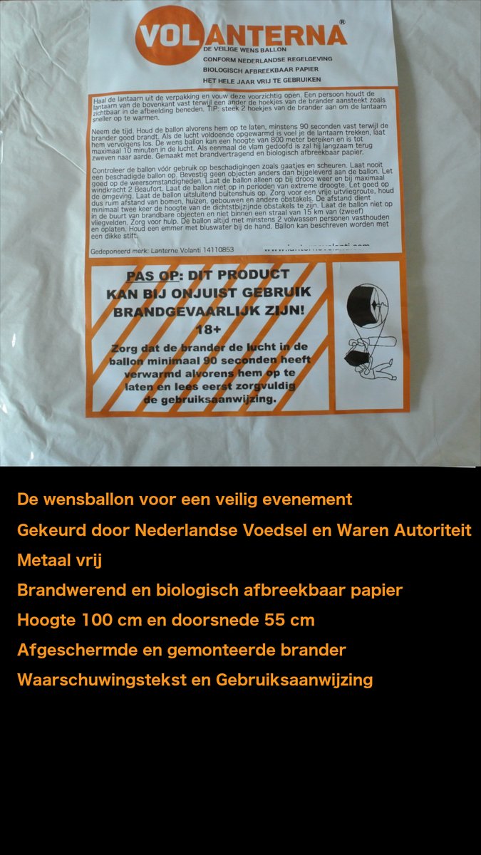 Volanterna® – XXL 2x Witte Wensballon 100 cm – Verbeterde Brander – Biologisch Afbreekbaar – Vliegende Lantaarn – Alternatief voor Vuurwerk — afbeelding 8