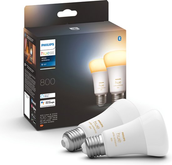 Philips Hue E27 White Ambience – Duo pack