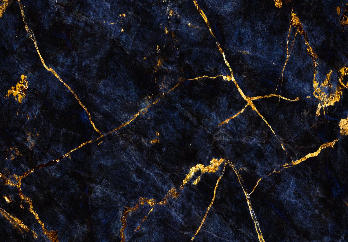 Vliesbehang Marmer XXL – fotobehang – 368 x 254 cm – Donkerblauw