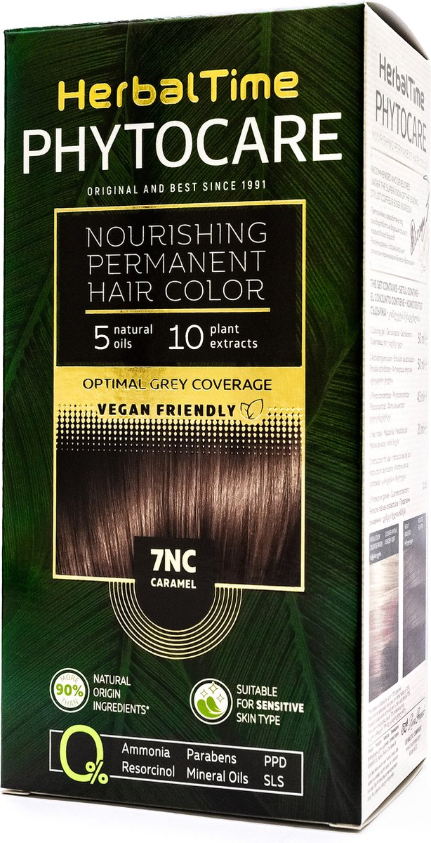 HERBAL TIME Phytocare Caramel 7NC - Natuurlijke Haarverf - Haarverf Bruin - Vegan - Duurzaam