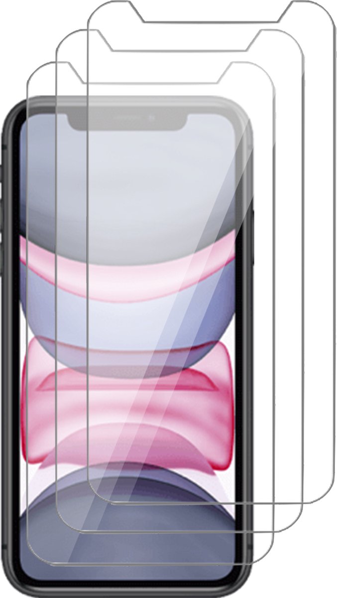 Screenprotector geschikt voor iPhone 11 / XR - 3 Stuks Beschermglas Screenprotector