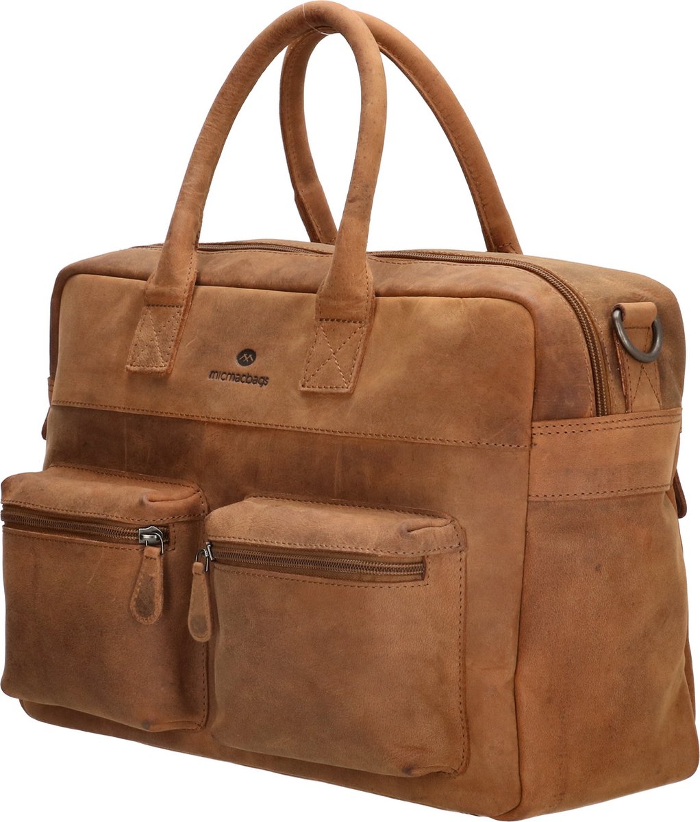 Hide & Stitches Oklahoma Handtas - 100% Leer - Bruin