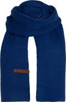 Knit Factory Jazz Gebreide Sjaal Dames & Heren - Donkerblauwe Wintersjaal - Langwerpige sjaal - Wollen sjaal - Heren sjaal - Dames sjaal - Kings Blue - 200x30 cm