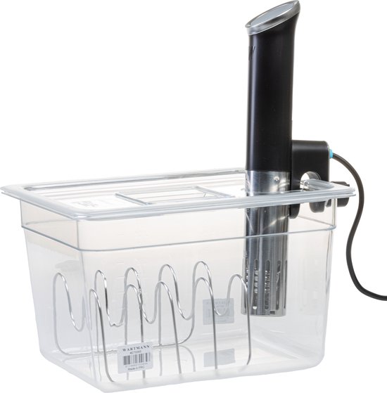 ​Wartmann Sous Vide Pakket - Compleet - 12 Liter - Inclusief Sous Vide Stick Zwart, Waterbak met Deksel en Rek - Ideaal voor Precieze en Consistente Sous Vide Bereidingen - Eenvoudig in Gebruik - Geschikt voor Thuisgebruik en Professionele Keukens​