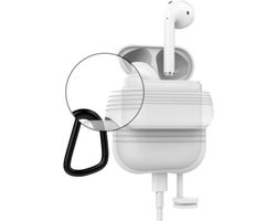 Geschikt voor Airpods Hoesje Siliconen Case - IP67 Waterdicht - Wit