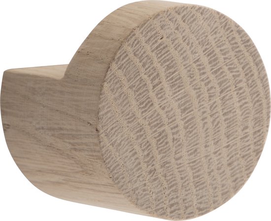 By WIRTH WOOD KNOT Medium - Naturel eiken wandhaakje - Ø4 x h2,5cm