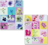 Fleurige dubbele wenskaarten met kleurrijke bloemen (Calm & Lovely 5+5 stuks) incl enveloppen