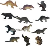 12x kunststof speelgoed bosdieren 4-8 cm - Speelgoed dieren - Speelfiguren dieren uit het bos
