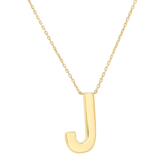 Foto: Fate jewellery fj4109 letter j 925 zilver goud verguld 45cm 5cm