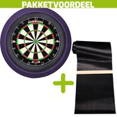 Mission Axis + Rubberen Dartmat 60*300 incl Oche + Dartbordverlichting Basic (Paars)