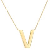 Fate Jewellery FJ4121 - Letter V - 925 zilver - goud verguld - 45cm +5cm