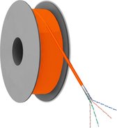 Netwerkkabel | Cat 5e | F/UTP | Flexibele kern | CCA | 5.3mm | 100 meter | PVC | Op rol | Oranje | Allteq