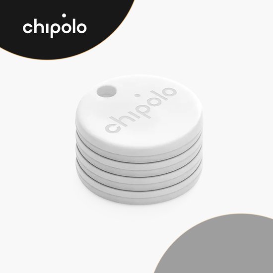 Chipolo One Bluetooth GPS Tracker Keyfinder Sleutelvinder 4Pack Wit