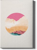 Walljar - Pink Mountain - Muurdecoratie - Canvas schilderij