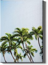 Walljar - Palms And Blue - Muurdecoratie - Canvas schilderij