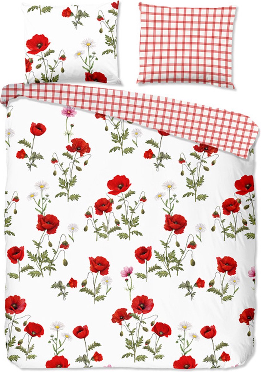 iSleep Poppy Dekbedovertrek (30315) - Katoen - Tweepersoons - 200x200/220 cm - Wit