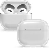 kwmobile hoes geschikt voor Apple AirPods 3 - Hardcover beschermhoes in transparant - Voor oordopjes