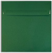 groene envelop - wenskkaart envelop - 14 x 14 cm - plakstrip - 20 st