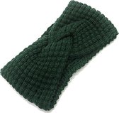 Hoofdband Winter Knot|Groen|Gebreide haarband
