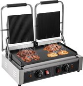 Vevor Elektrische Tosti Apparaat - Gietijzeren Panini Grill - Dubbele Tosti Maker - Contact Grill - 57x41x21cm