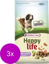 Happy Life Light Senior - Kip - Hondenvoer - 3 x 3 kg