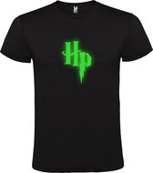 Zwart T-Shirt met “ Harry Potter “ afbeelding Glow in the dark Groen Size L