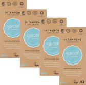 Ginger Organic tampons met applicator super 70 stuks - 5 x 14 stuks - 100% puur biologisch katoen