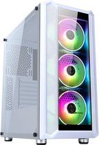 PC-behuizing zonder voeding - ABKONCORE - H301G - Medium Tower - ATX-formaat - Wit (ABKO-H-301-G-WH)