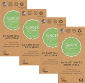 Ginger Organic inlegkruisjes flexibel 120 stuks - 4 x 30 stuks - 100% puur biologisch katoen