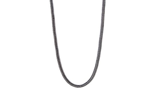Cilvery - zilveren collier 925 - handgevlochten - 50 cm met slot