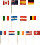 Internationale vlaggetjes prikkers 500 stuks - Landen vlag cocktailpikkers van vele landen