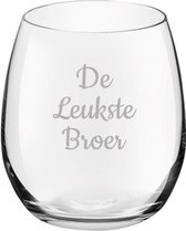 Gegraveerde Drinkglas 39cl De Leukste Broer