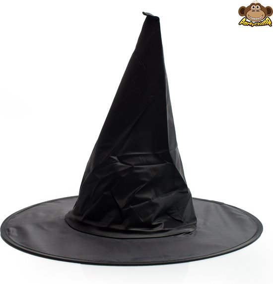 Partychimp Heksenhoed voor bij Halloween Kostuum Dames Carnavalskleding Verkleedkleding Volwassenen - Polyester - Zwart - One-size