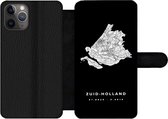 Bookcase Geschikt voor iPhone 11 Pro telefoonhoesje - Zuid-Holland - Kaart - Zwart - Met vakjes - Wallet case met magneetsluiting