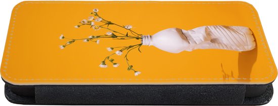 Bookcase pour iPhone 12 Pro Max Bookcase - Bouteille - Bouquet - Jaune - Avec compartiments - Étui portefeuille avec fermeture magnétique