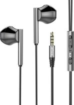 DrPhone M10 Bedrade 3.5mm Aux In-Ear Oortelefoon –  8 kernen & Bass Met Microfoon - Dynamische Stereo Oordopjes – Zwart